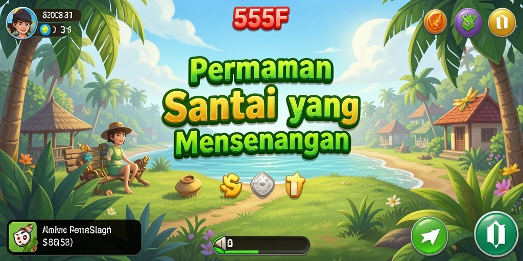 Tampilan warna-warni gameplay 555F yang menarik dan menghibur.