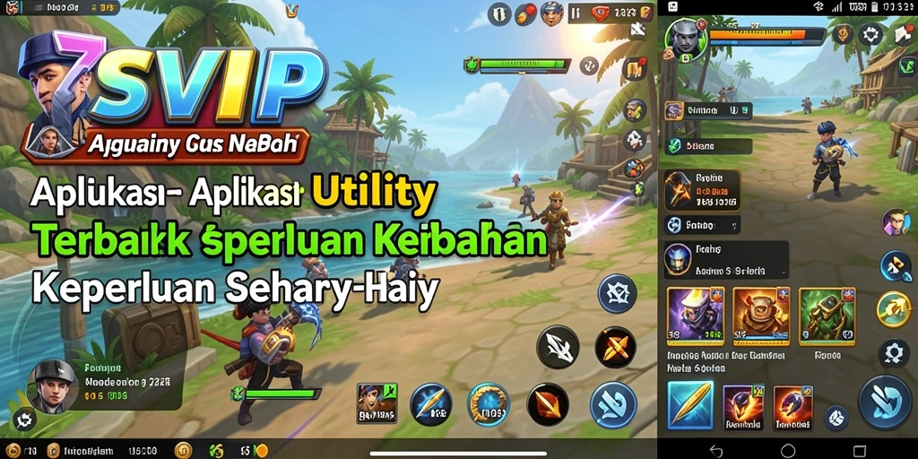Screenshot 7SVIP menampilkan antarmuka aplikasi Utility yang informatif.
