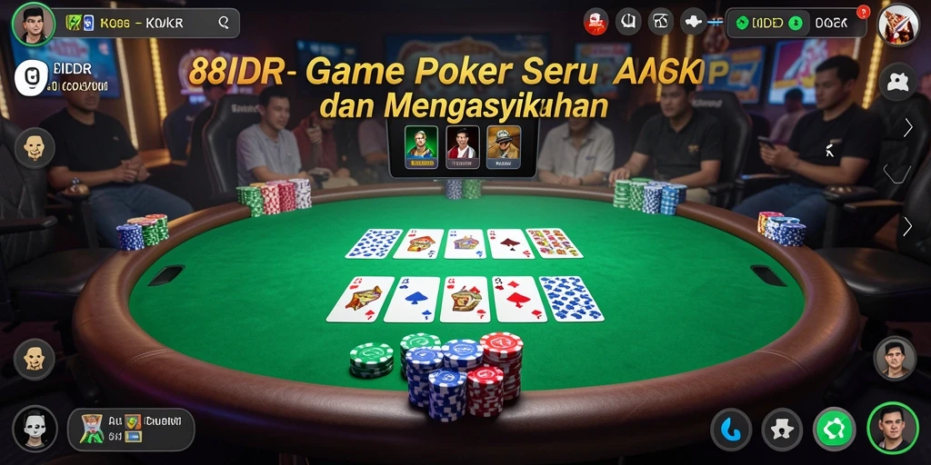 Screenshot 88IDR menampilkan gameplay poker yang seru dan interaktif.