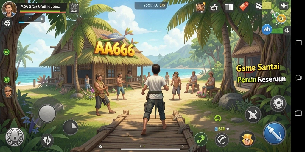 Screenshot gameplay AA666 menampilkan aksi seru dan level yang berwarna-warni.