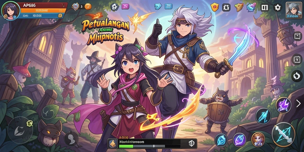 Gameplay seru dalam AP686 dengan karakter Anime yang menarik.
