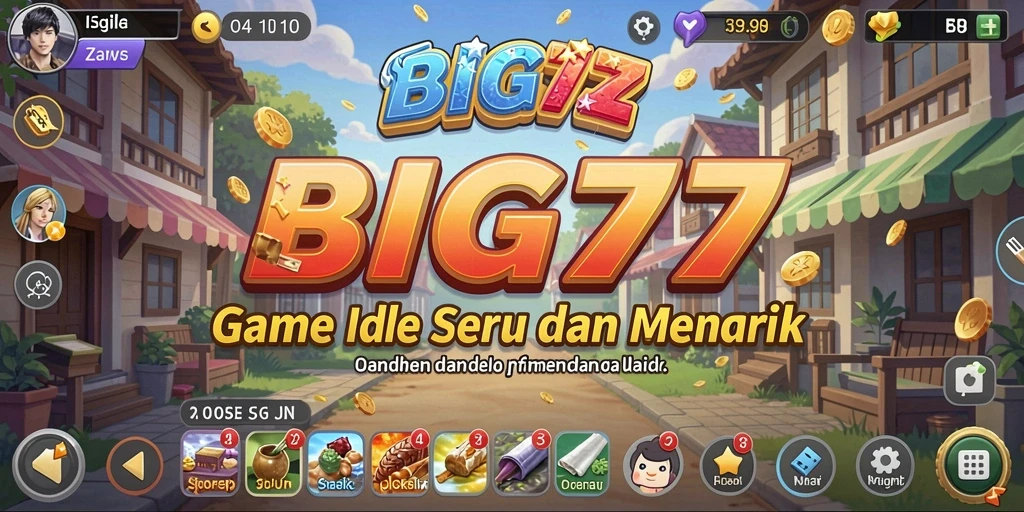 Tampilan gameplay seru dari BIG77 dengan fitur Idle yang menarik.
