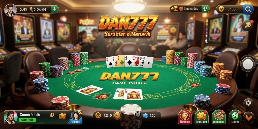 Tampilan gameplay menarik dalam DAN777 saat bermain Poker.