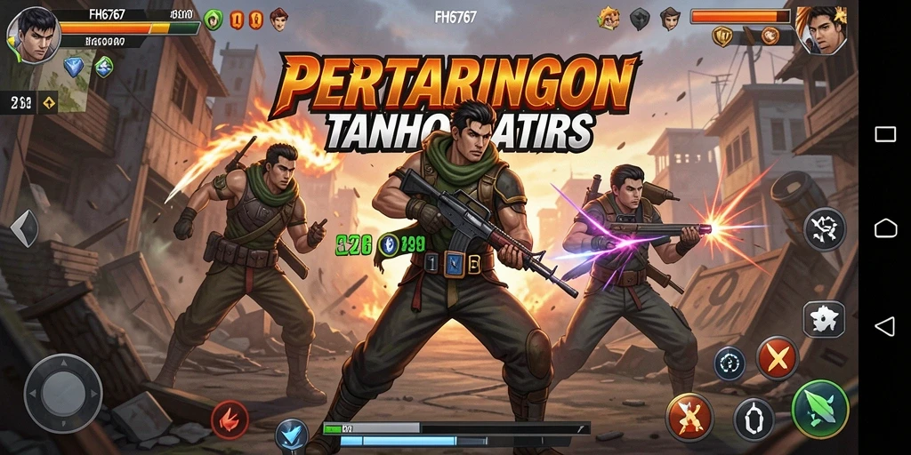 Tampilan aksi seru dalam FH6767 saat bertarung di arena.