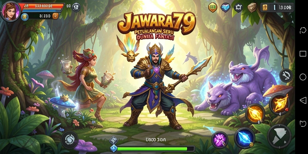 Screenshot gameplay JAWARA79 menampilkan aksi seru di dunia fantastis.
