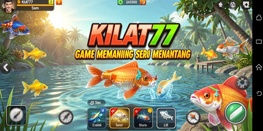 Tampilan gameplay KILAT77 dengan aksi memancing yang seru.