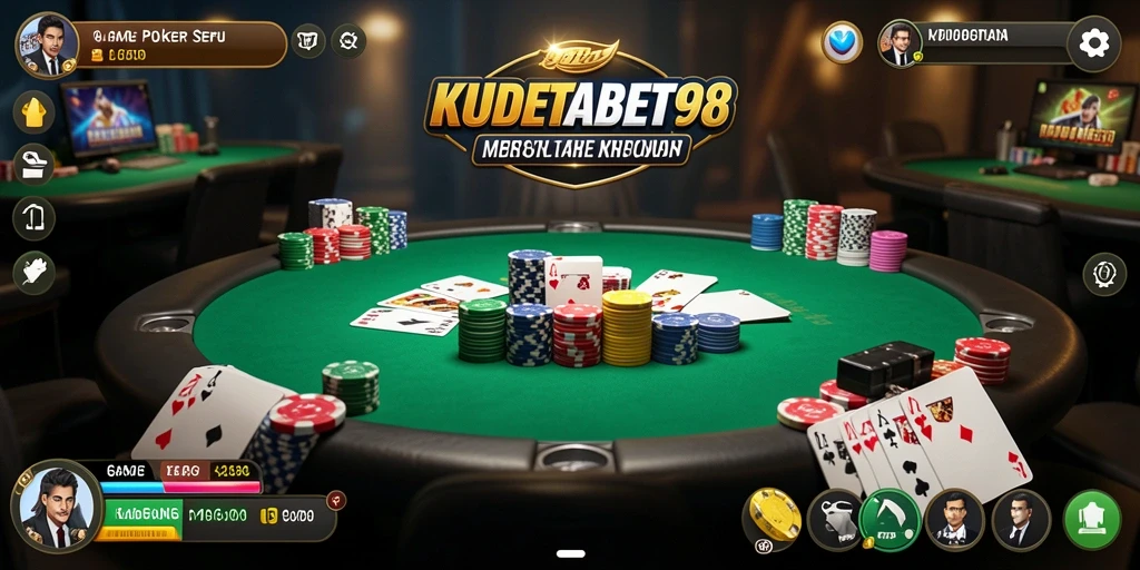 Tampilan menarik dari gameplay poker di KUDETABET98.