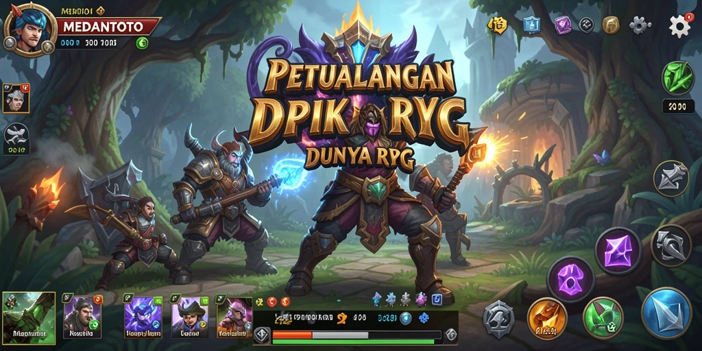 Gameplay <strong>MEDANTOTO</strong> yang menonjolkan pertarungan dan eksplorasi dunia RPG.