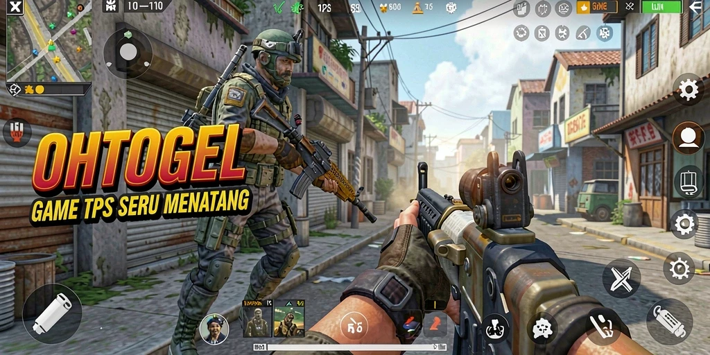 Tampilan gameplay seru OHTOGEL dalam pertempuran TPS.