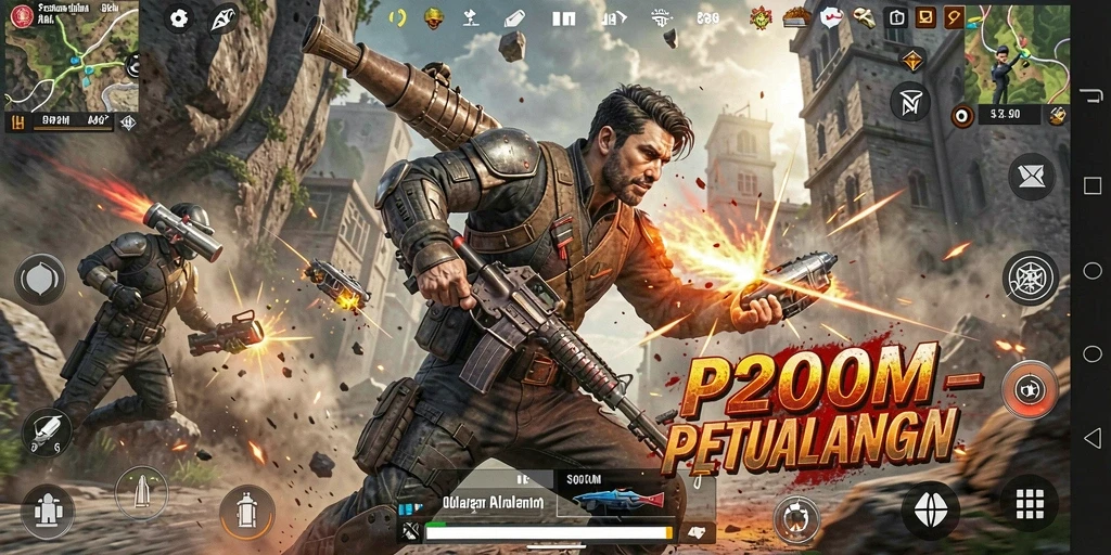 Tampilan gameplay P200M yang memukau dan penuh aksi.