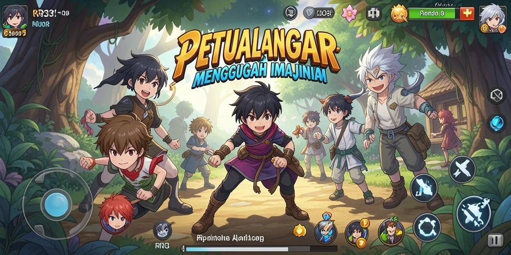 Tampilan gameplay seru dalam dunia Anime yang mengagumkan.