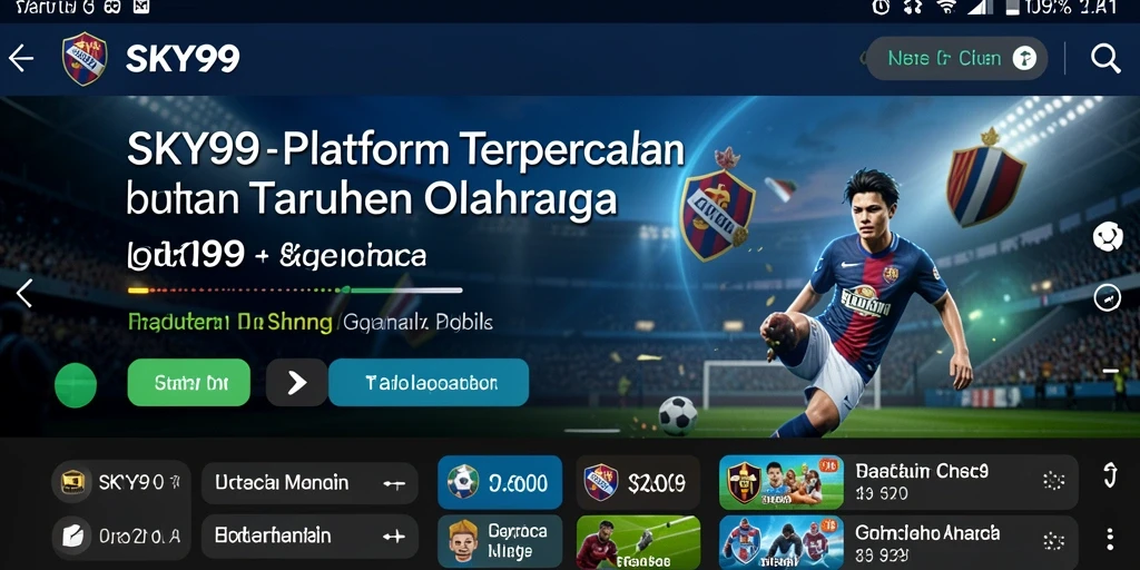 Tampilan menarik dari aplikasi taruhan olahraga SKY99.