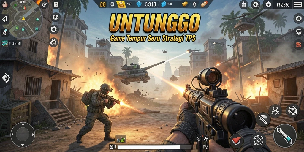 Tampilan gameplay UNTUNGGO yang menegangkan dan penuh aksi.