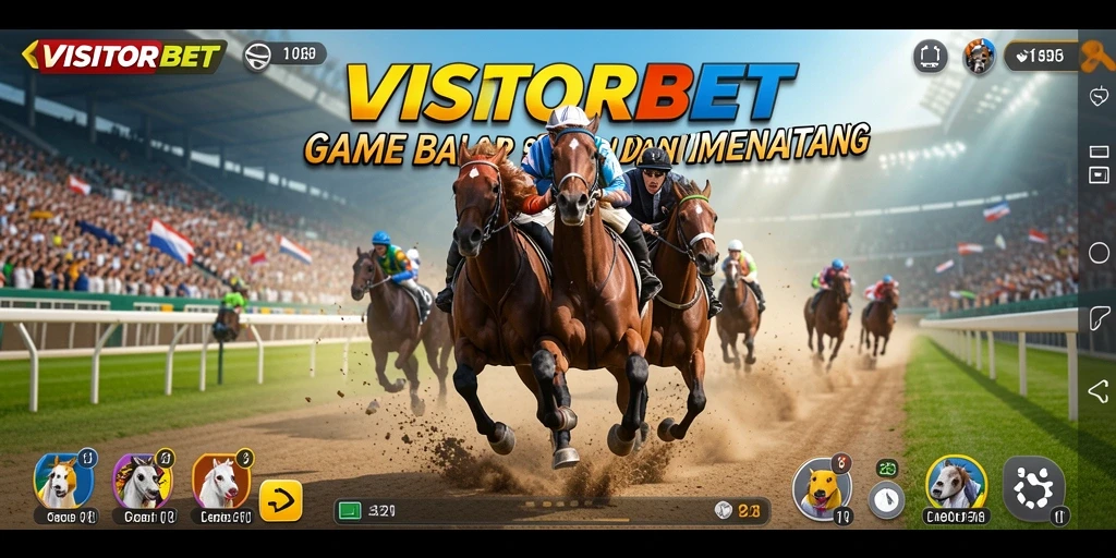 Tampilan balapan mendebarkan dalam VISITORBET dengan mobil yang melaju kencang.